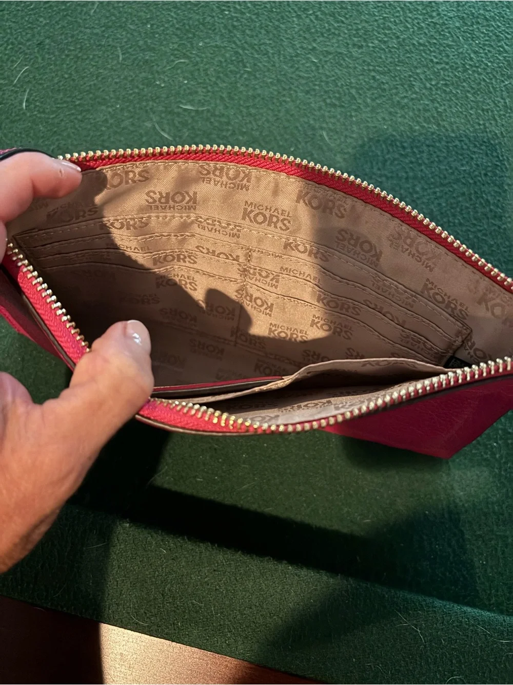 Michael Kors Fulton Pebbled Leather clutch wristlet